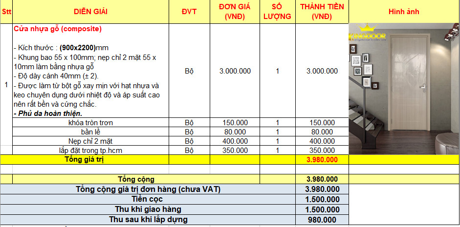 CỬA GỖ NHỰA COMPOSITE GIÁ BAO NHIÊU