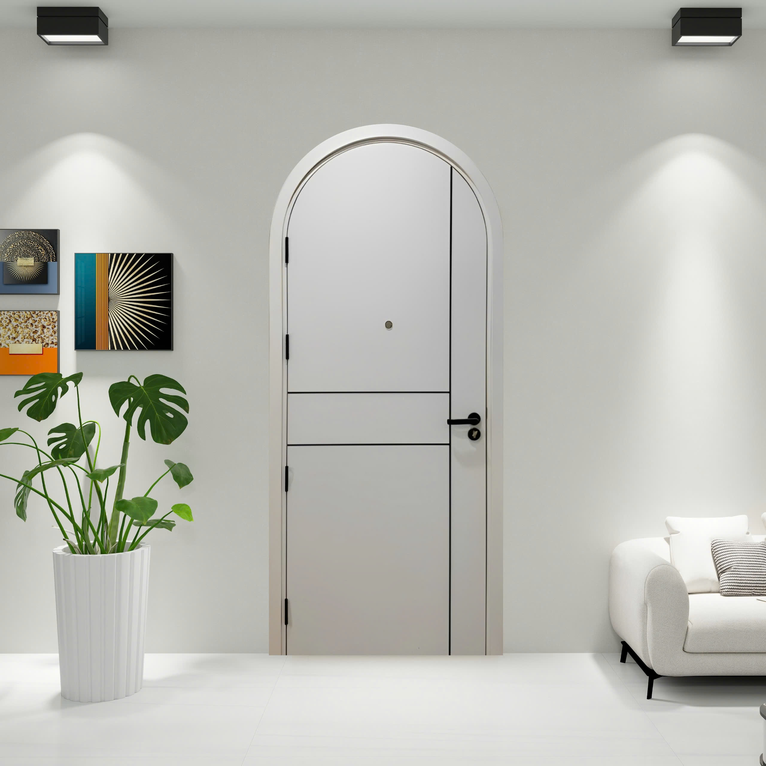 Cửa vòm nhựa giả gỗ composite